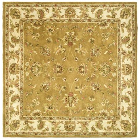 SAFAVIEH 8 x 8 ft. Square- Traditional Heritage Mocha And Ivory Hand Tufted Rug HG816A-8SQ